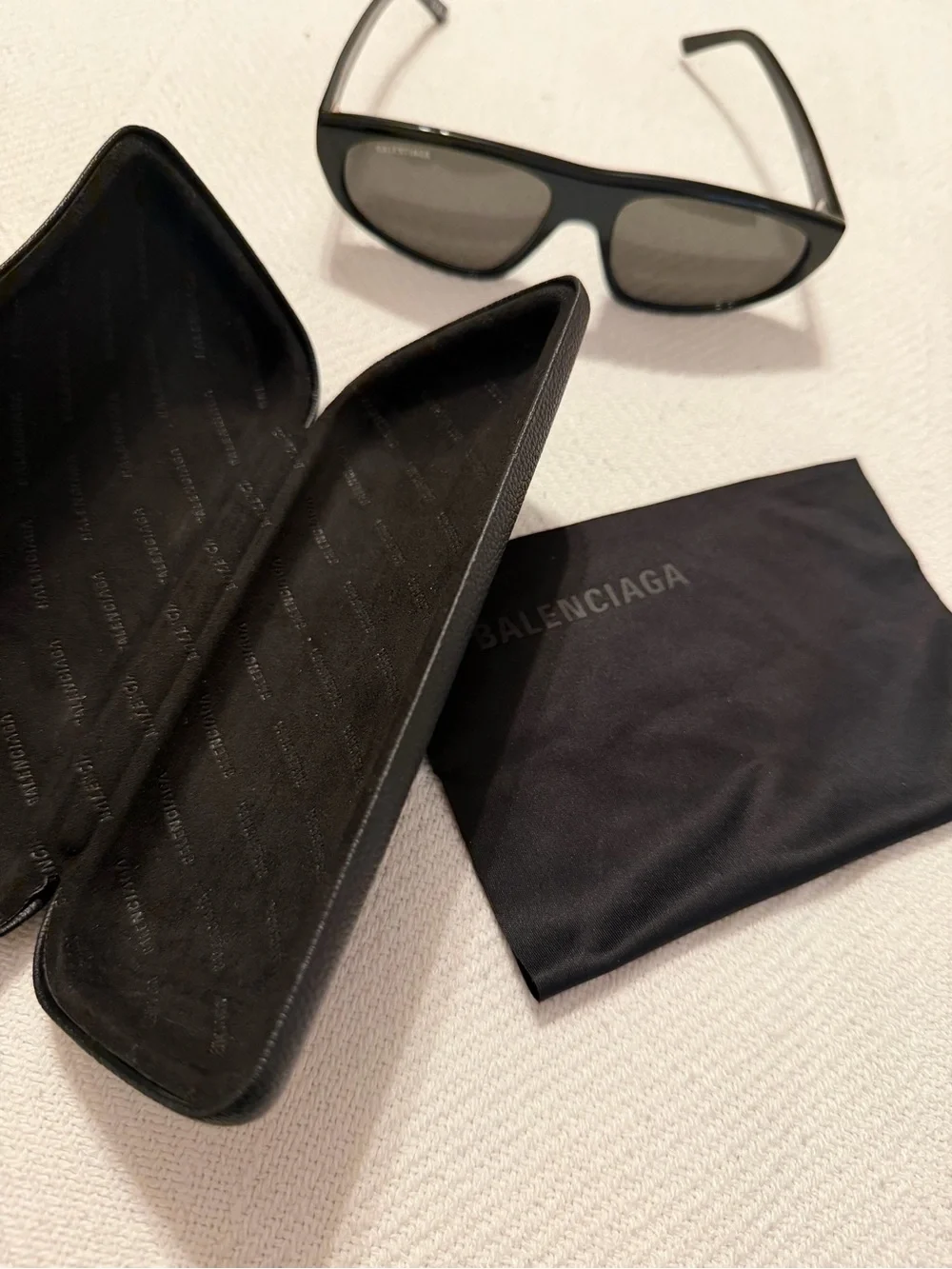 Balenciaga Black Men's Rectangular Sunglasses